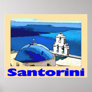 Póster Afiche de viaje Santorini Greese