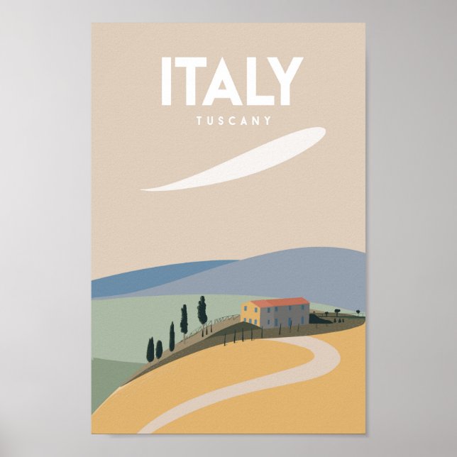 Póster Afiche de viaje toscano de Italia (Frente)