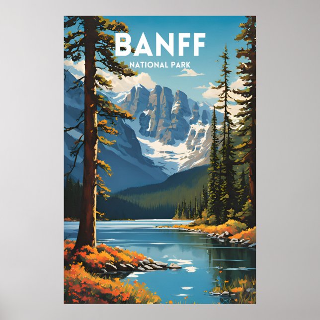 Póster Afiche de viaje tradicional del Parque Nacional Ba (Frente)