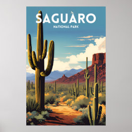 Póster Afiche de viaje tradicional del Parque Nacional de