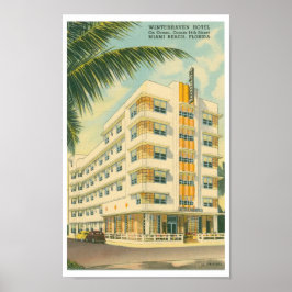 Póster Afiche de Viaje Vintage de Miami Art Deco