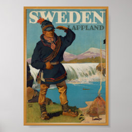 Póster Afiche de viaje vintage de Suecia