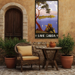 Póster Afiche de viajes antiguos Lago de Garda Italia 192