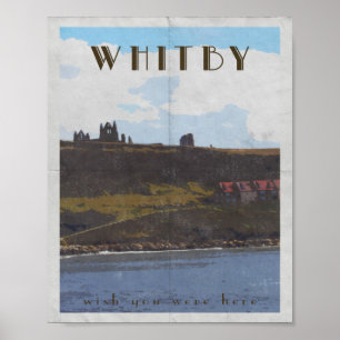 Póster afiche de viajes costa este whitby yorkshire