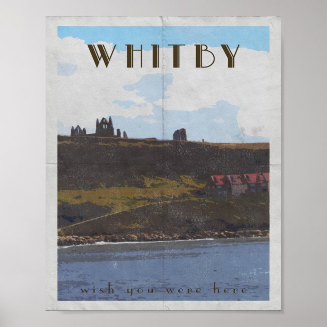 Póster afiche de viajes costa este whitby yorkshire (Frente)