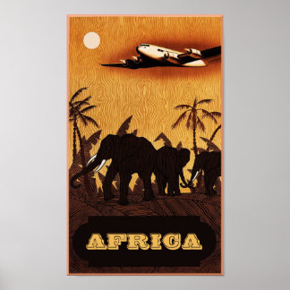 Póster Afiche de viajes de África