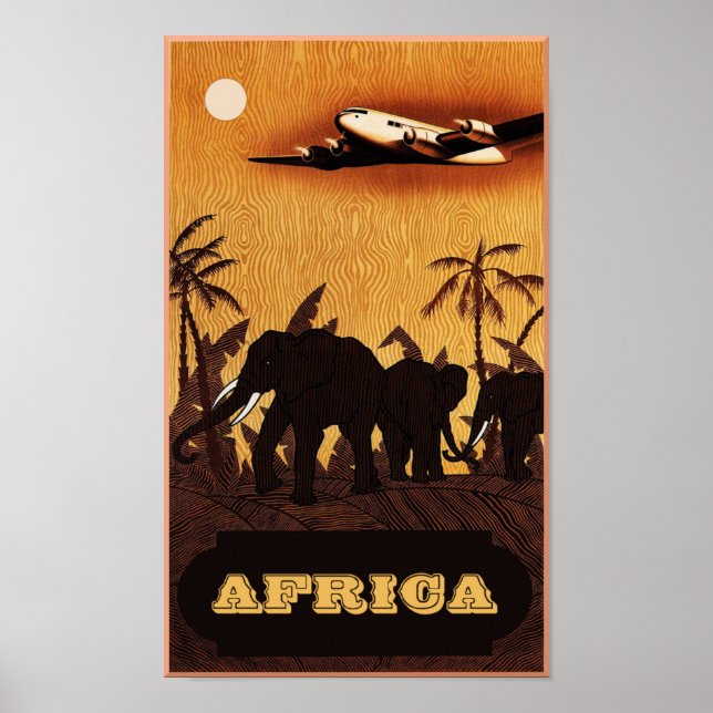 Póster Afiche de viajes de África (Frente)