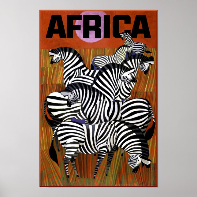 Póster Afiche de viajes de África (Frente)