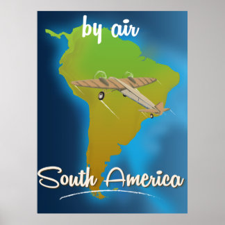 Póster Afiche de viajes de Air to South America