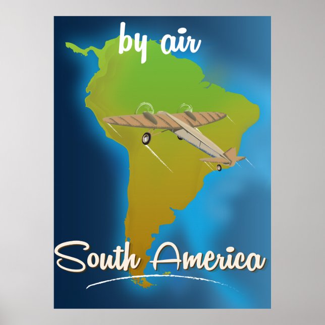 Póster Afiche de viajes de Air to South America (Frente)