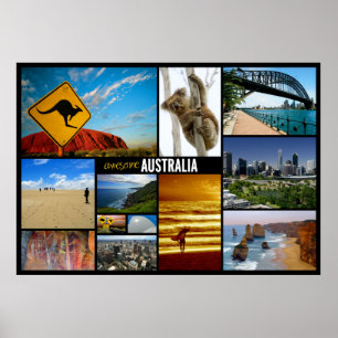 Póster afiche de viajes de australia