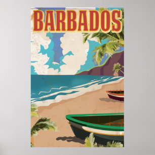 Póster Afiche de viajes de Barbados