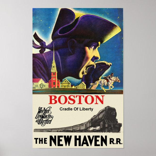 Póster Afiche de viajes de Boston (Frente)
