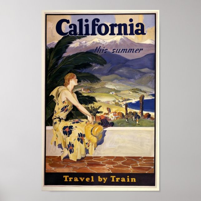 Póster Afiche de Viajes de California (Frente)