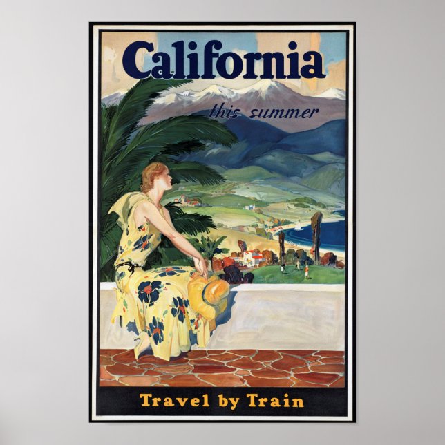Póster Afiche de Viajes de California (Frente)