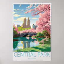 Afiche de viajes de Central Park New York
