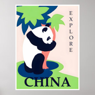 Póster Afiche de viajes de China