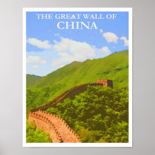 Póster Afiche de viajes de China