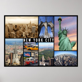 Póster afiche de viajes de ciudad de nueva york