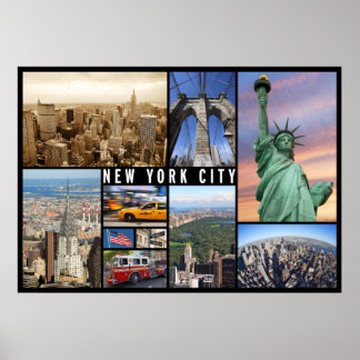 Póster afiche de viajes de ciudad de nueva york
