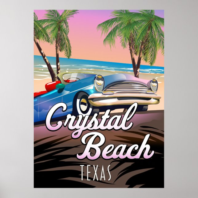 Póster Afiche de viajes de Crystal Beach Texas (Frente)