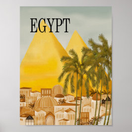 Póster Afiche de viajes de Egipto