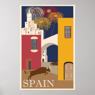 Póster Afiche de viajes de España