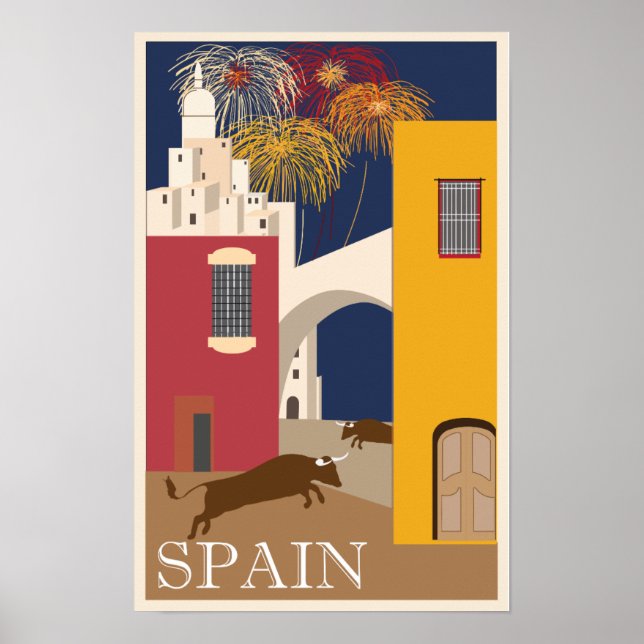 Póster Afiche de viajes de España (Frente)