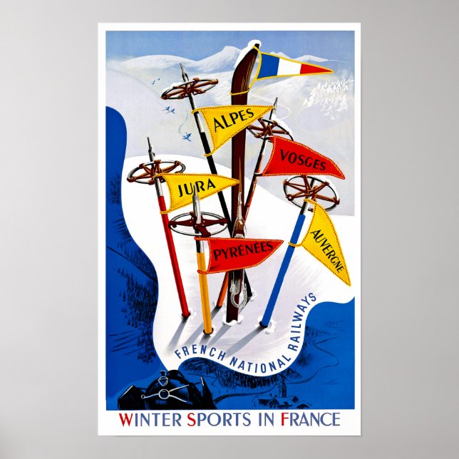 Póster Afiche de viajes de Francia (Frente)