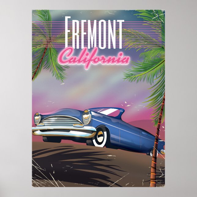 Póster Afiche de viajes de Fremont California (Frente)