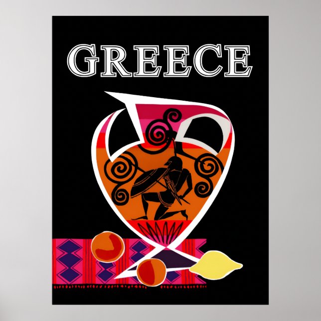 Póster Afiche de viajes de Grecia (Frente)