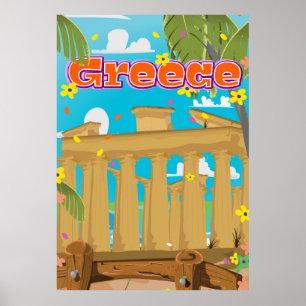 Póster Afiche de viajes de Grecia.