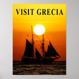 Póster Afiche de viajes de Grecia