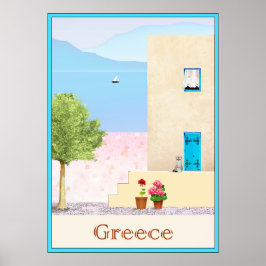 Póster Afiche de viajes de Grecia
