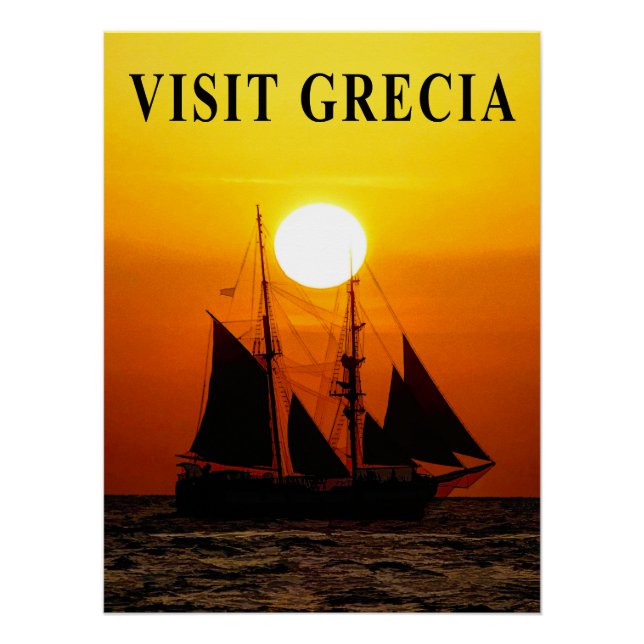Póster Afiche de viajes de Grecia (Anverso)