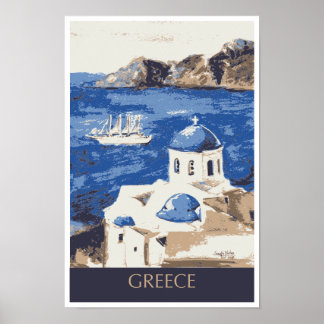 Póster Afiche de viajes de Grecia