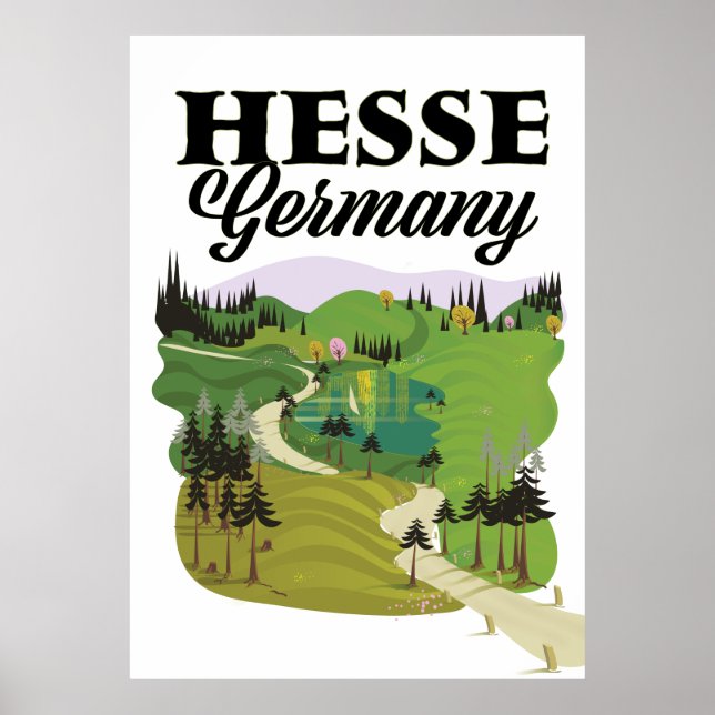 Póster Afiche de viajes de Hesse Germany (Frente)