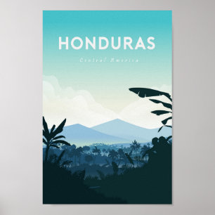 Póster Afiche de viajes de Honduras, impreso
