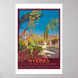 Póster Afiche de viajes de Hyères France