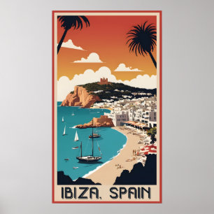 Póster Afiche de viajes de Ibiza, España