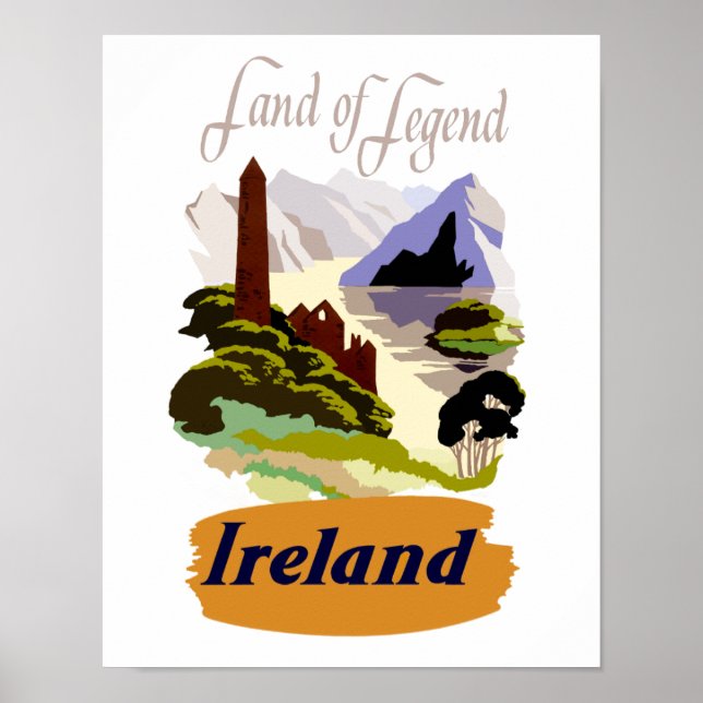 Póster Afiche de viajes de Irlanda (Frente)