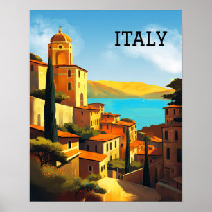 Póster Afiche de viajes de Italia