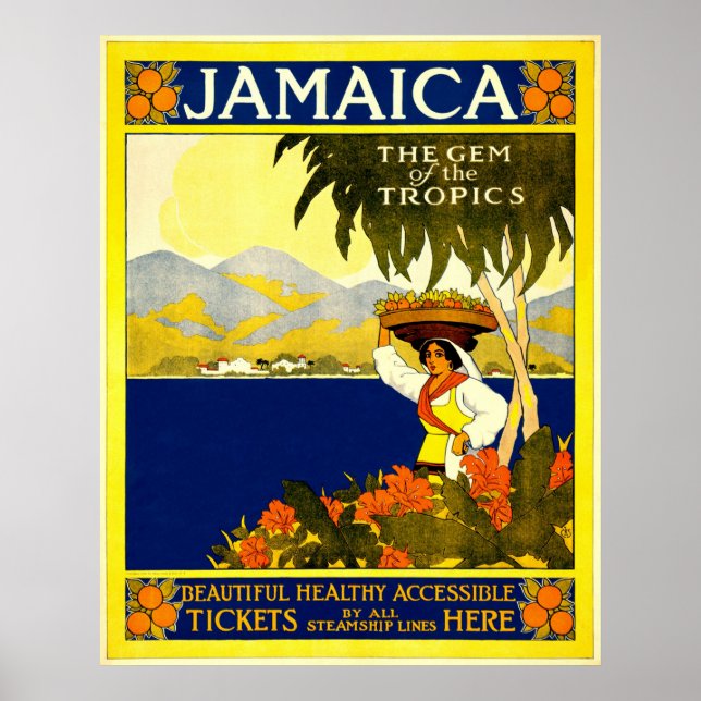 Póster Afiche de Viajes de Jamaica (Frente)