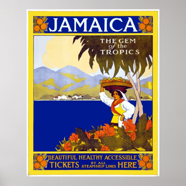 Póster Afiche de Viajes de Jamaica (Frente)