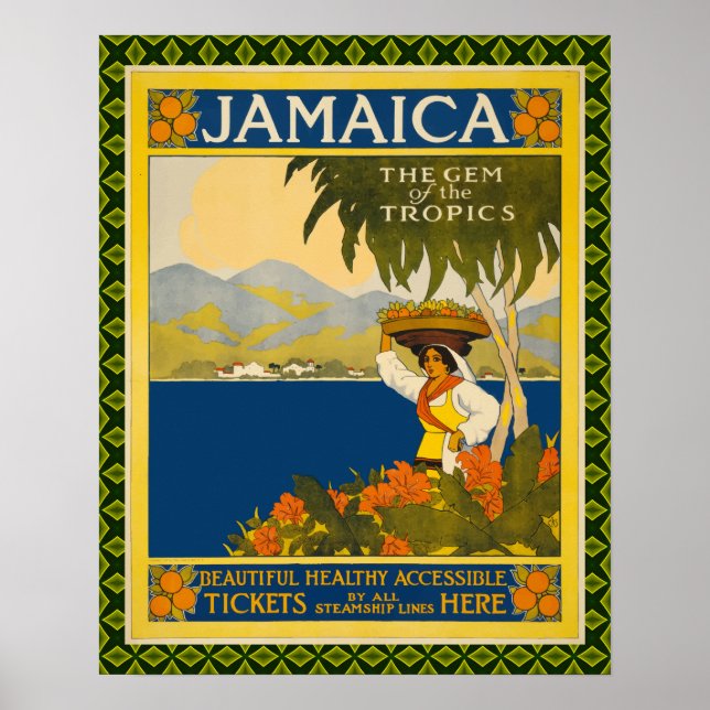 Póster Afiche de Viajes de Jamaica (Frente)