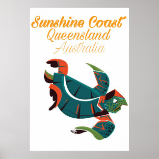 Póster Afiche de viajes de la Costa Sunshine Queensland A