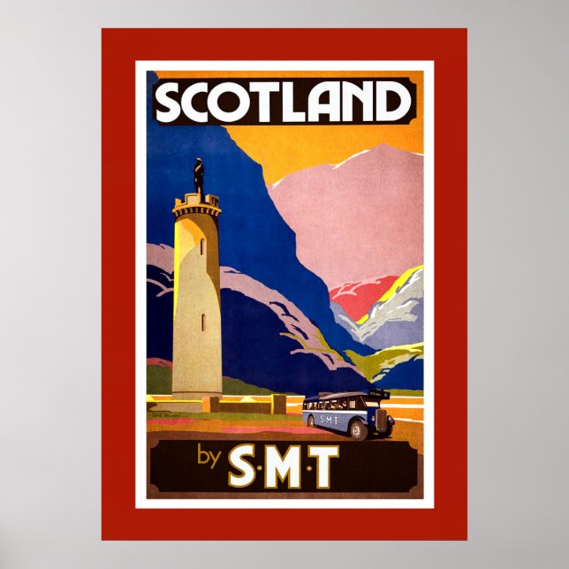 Póster Afiche de Viajes de la Vieja Escocia (Frente)