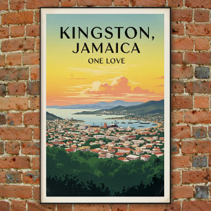 Póster Afiche de viajes de la vieja Jamaica de los años 1