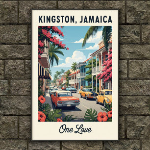 Póster Afiche de viajes de la vieja Jamaica de los años 1