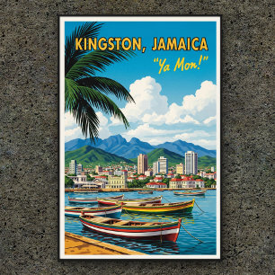 Póster Afiche de viajes de la vieja Jamaica de los años 1